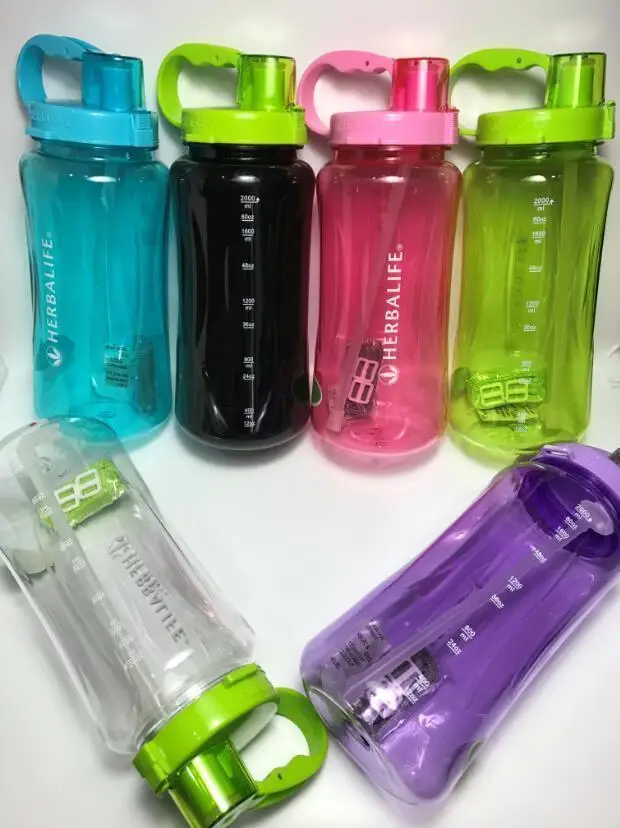 

1000ml/2000ml 7 color Herbalife Nutrition 24hour Drinkware protein shaker Camping Hiking Straw Water Bottle Space Bottle