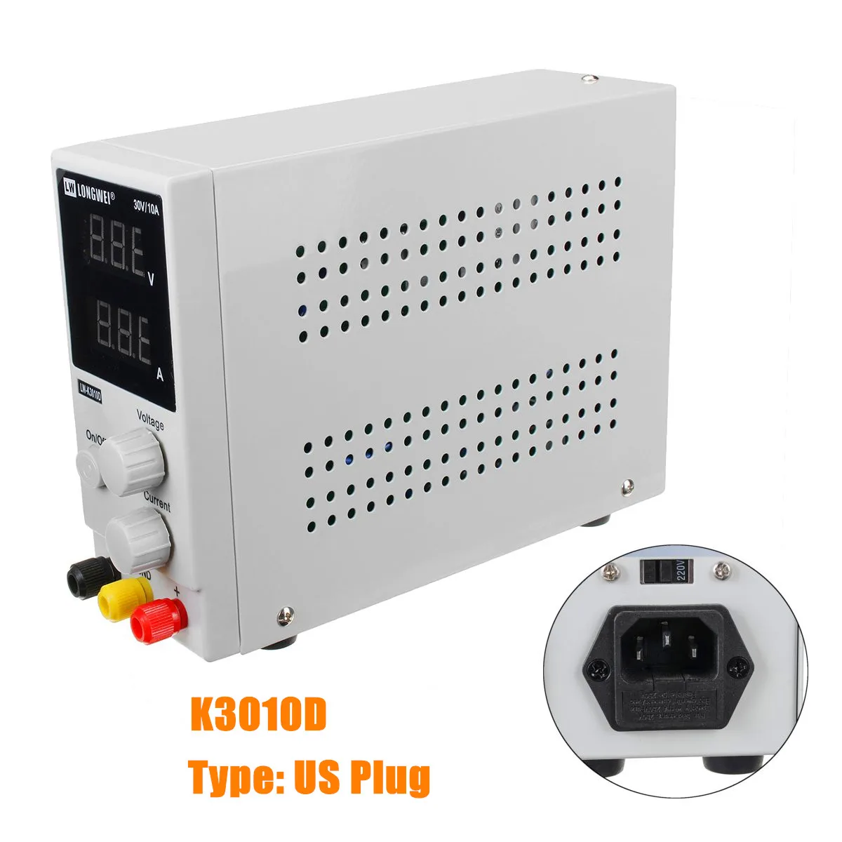  30V 10A 220V Adjustable Switching Regulator DC Power Supply K3010D Laptop Repair Rework 200-240V