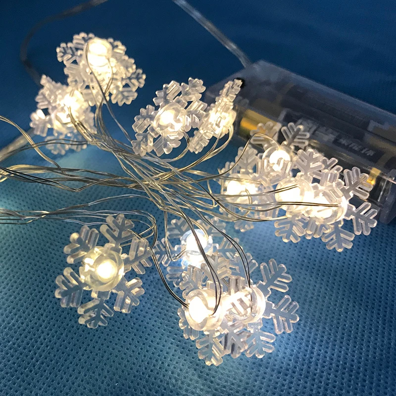 

Snow flake LED fairy lights Chain - 78.74" Length 20 LEDs christmas tree light party decor LED string light holiday garland