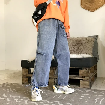 

Jeans Men Fashion Washed Retro Casual Loose Denim Trousers Male Clothes Autumn New Streetwear Hip Hop Cowboy Pants Man