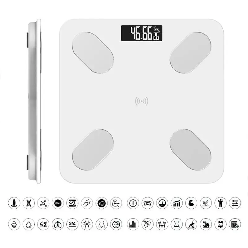 0.1-180kg Smart Bathroom Scales Accurate Electronic Digital Weight Scale Fat/Muscle/Visceral Fat Weighing Scale Bluetooth APP