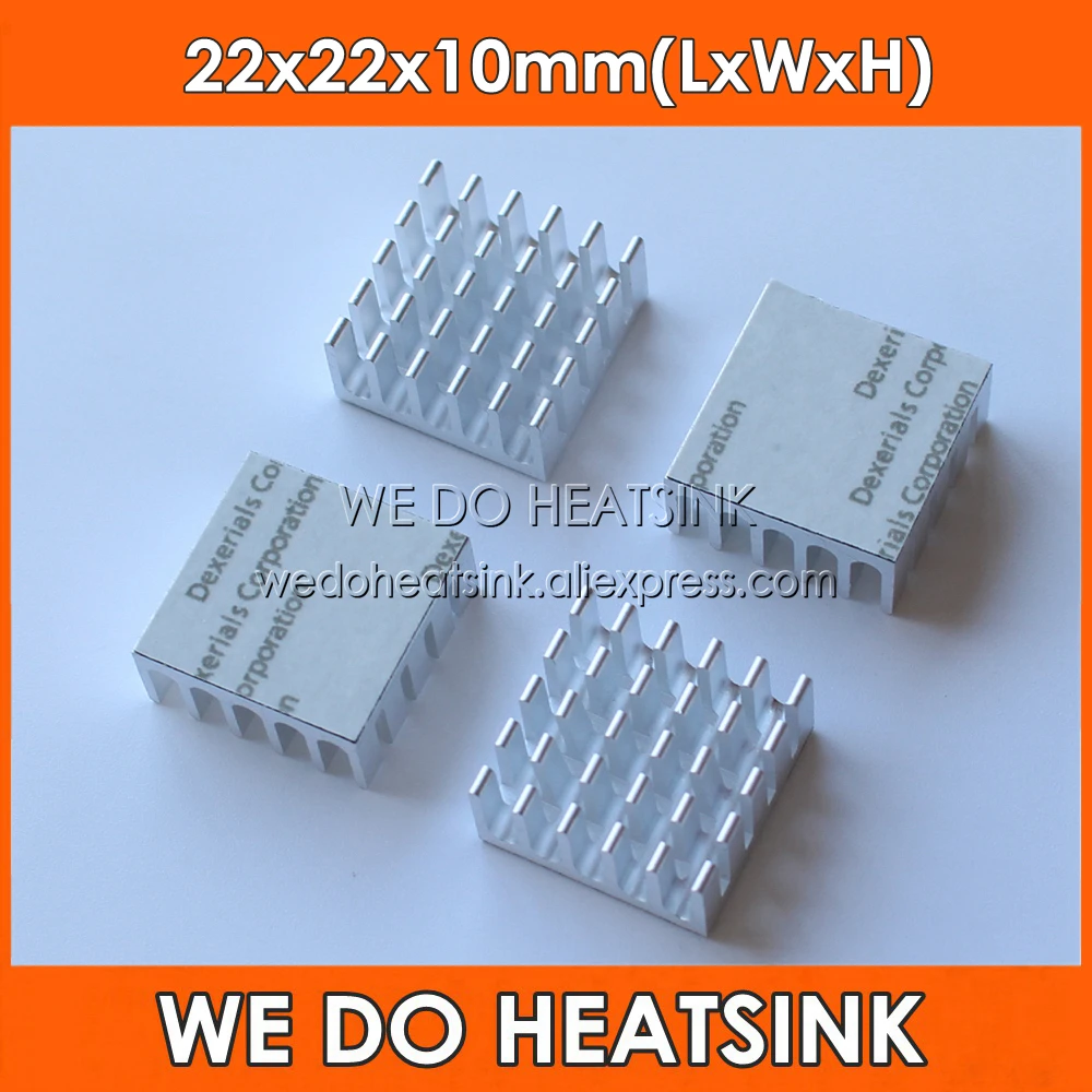 

50Pcs/Lot 22x22x10 mm CPU Radiator Heatsink For BGA PGA Packages With Thermally Conductive Adhesive Tape
