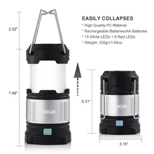 LEDGLE Rechargeable font b LED b font Camping Lantern font b Flashlights b font with 6