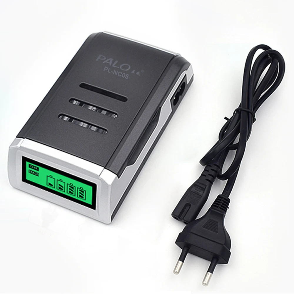 

Palo NC05 4 Slots LCD Display Smart Intelligent Battery Charger For AA / AAA NiCd NiMh Rechargeable Batteries EU US Plug