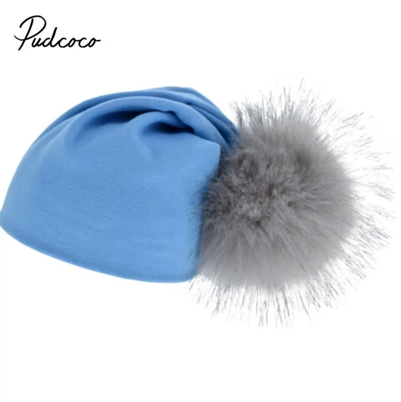 

2018 1-4 Years Baby Hat Toddler Infant Baby Soft Hat Furry Warm Large Pompom Ball Cap Autumn Winter New