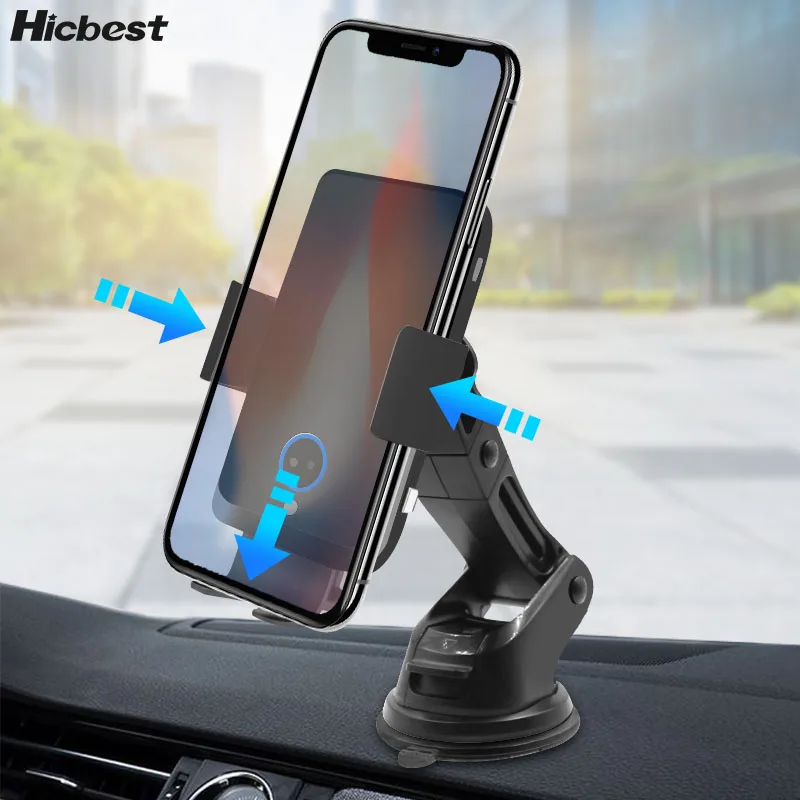 

10w Auto Clamp Infrared Qi Wireless Car Charger Phone Clip Holder Fast Charge Induction Charger Mount for iPhone LG Nokia Huawei