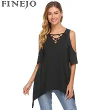 Women Lace Up V-Neck Cold Shoulder Short Sleeve Solid Loose Tunic Shirt Tops burgundy cold shoulder lace up t shirt