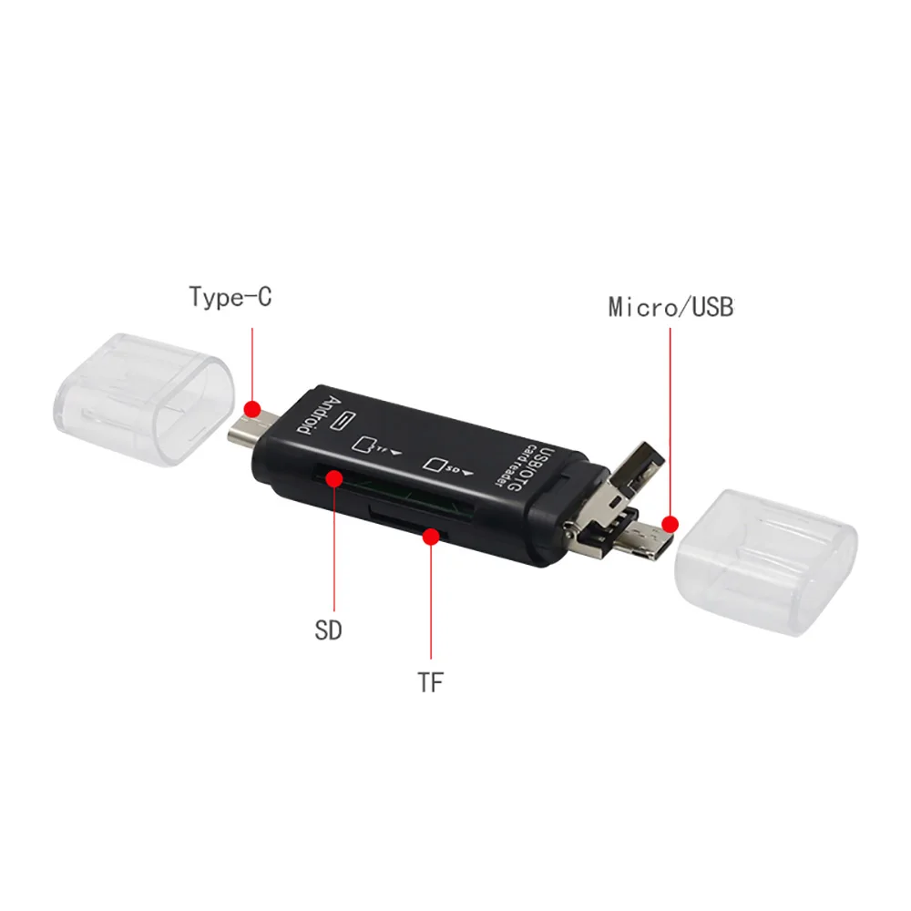 Для Macbook компьютера Android IOS Reader Multi 3 в 1 type C/Micro USB/USB OTG Кардридер высокоскоростной USB 2,0 универсальный OTG TF/SD