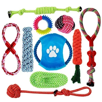 

Dog Rope Toys,10 Pack Puppy Chew Toys Set Dog Cotton Rope Knot And Teeth Cleaning For Small Medium Large Breeds-Indoor Or Outd