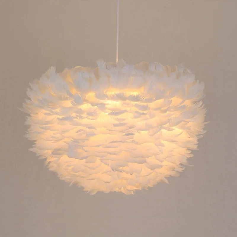 

Modern Led Pendant Lights White Feather Cord Suspension Lamp For Dinning Room Luminaria Hanging Lighting
