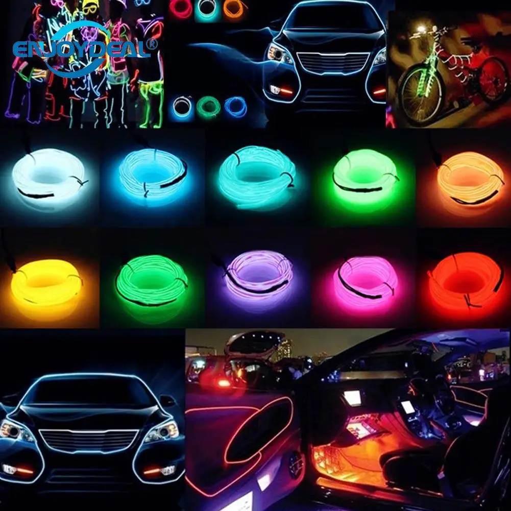 

Neon Light 1M/2M/3M/5M EL Wire DC12V Dance Party Decor Neon LED lamp Flexible Waterproof String Light Car Tube For Decoration