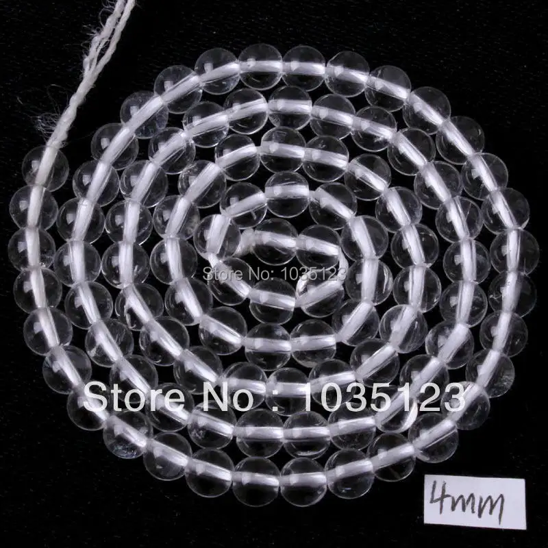 

4mm Pretty Natural Round Shape Rock Crystal Quartz DIY Gems Loose Beads Strand 15" Jewelry Making Free Shipping w341