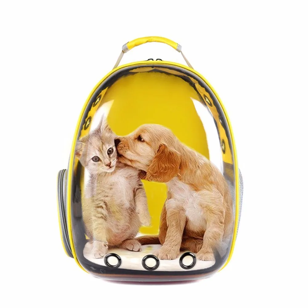 

Transparent Breathable Cat-carrying Carrier Bag Yellow Portable Pet Outdoor Travel Backpack Dog Cat Carrying Cage