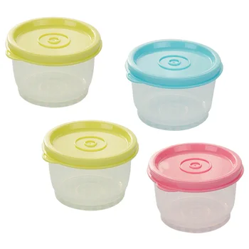 

4pcs 160ml Sealed Bowl Small Plastic Crisper Round Food Container Kitchen Lunch Boxes Sealed Bowl for Refrigerator Microwave