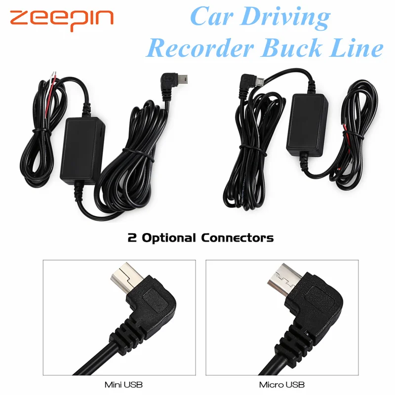 

Universal DC 11.6 - 42V 3M Length Buck Line for Car Driving Recorder with Low Voltage Protection Mini USB / Micro USB Connector