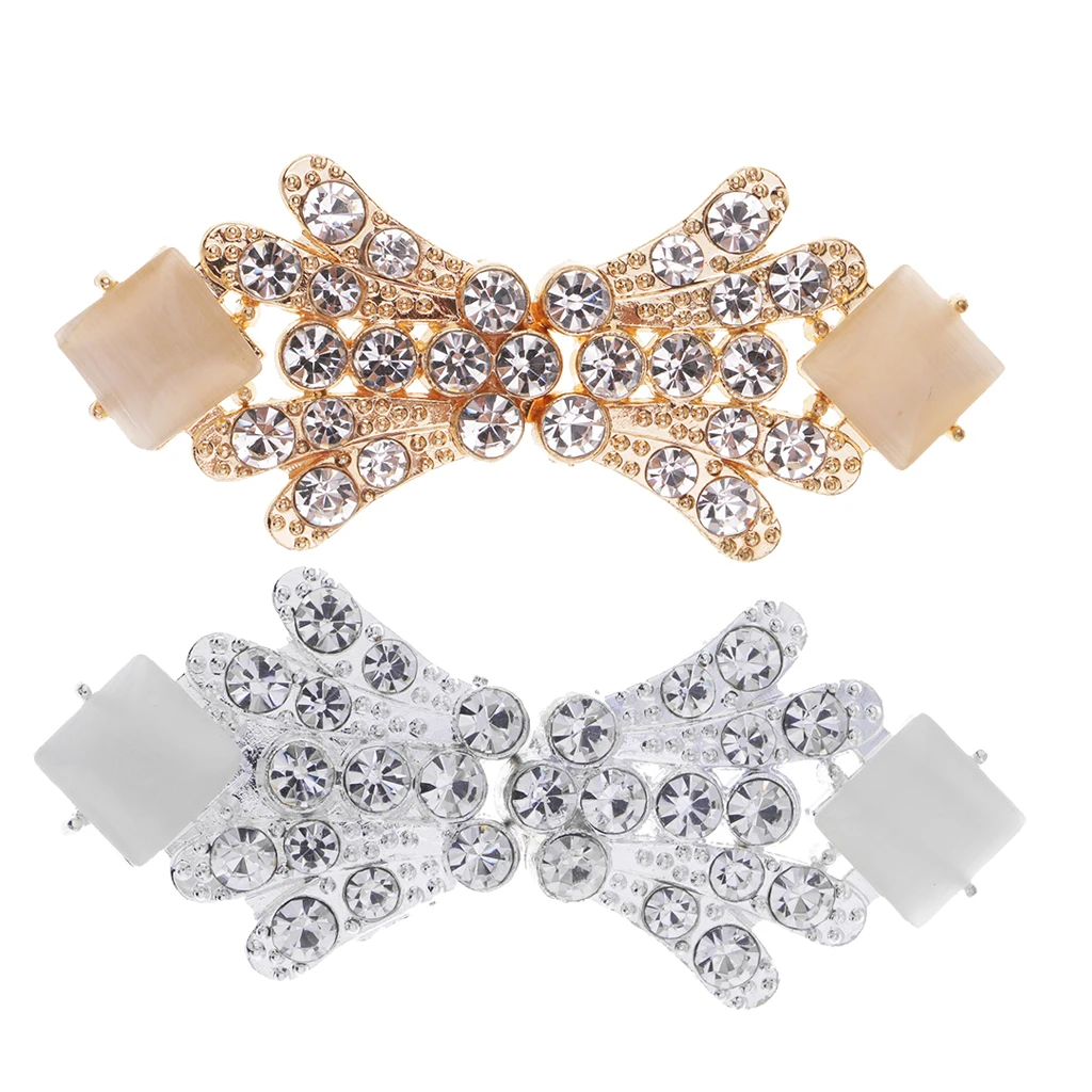 Vintage Style Crystal Rhinestone Wedding Closure Hook Eye & Clasp Sew