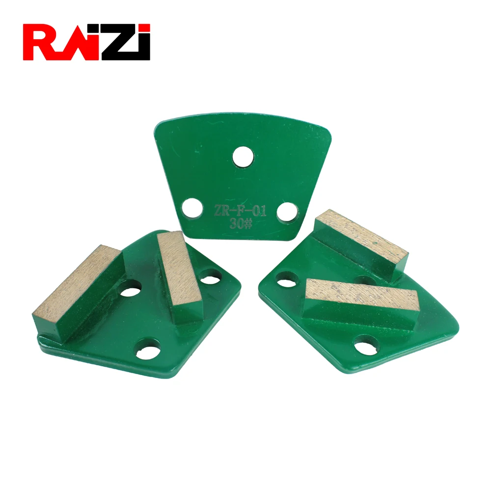 

Raizi Diamond Grinding Plate Metal Segment Tools Three 9mm Holes Grit 30-100 Scrapers For Concrete Floor ASL Grinder