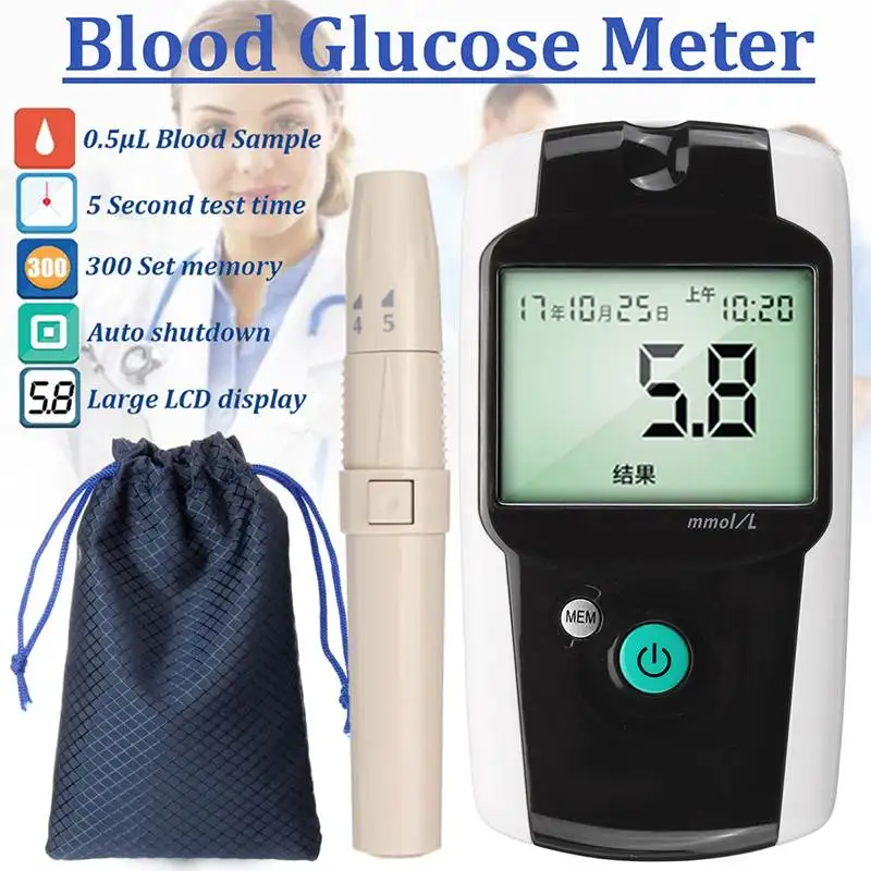 

Blood Glucose Starter Kit Household Blood Glucose Measurement Machine 5s Quickly Test Sugar Meter Elder Monitor Diabetes Tools
