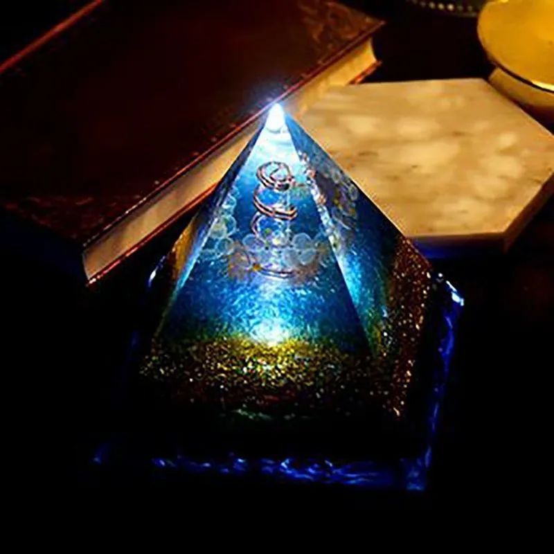 Прозрачная Пирамида AURA Orgonite меняющая магнитное поле жизни камень рейки