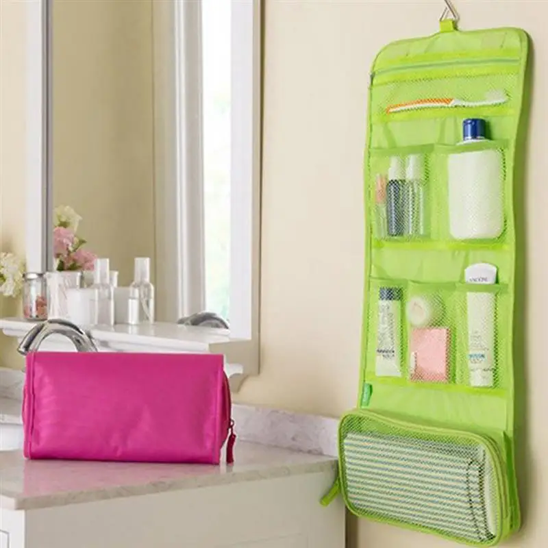 

Beauty Wall Hanging Makeup Bags Storage Case Bags Foldable Women Cosmetic Cases Bag Travel Toiletry Pouch Organizer Tote