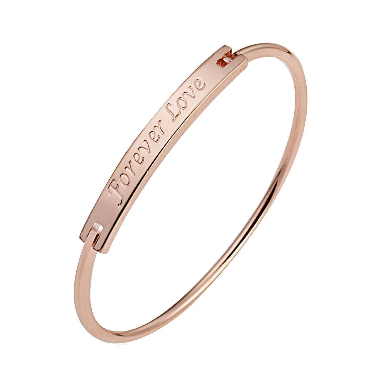 

Rose Gold Simple Open Bracelet for Women Jewelry Forever Love Letters Bracelets & Bangles Silver Fashion Lady Ladies Gifts 2019