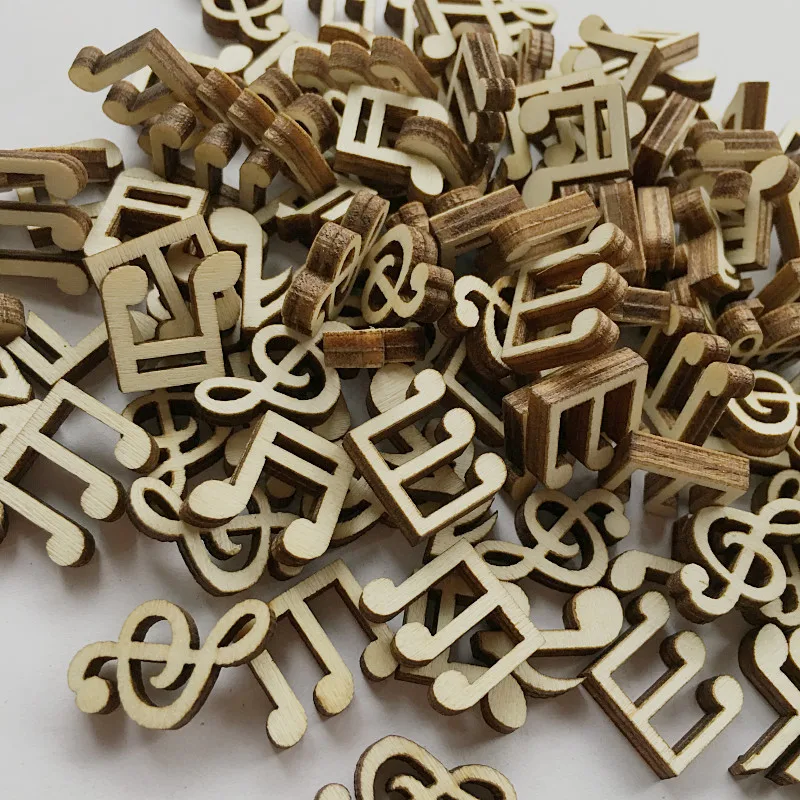 

100 Pcs Creative Musical Notes Educational Wooden Pieces Wooden for Party Wedding Decoration Gifts