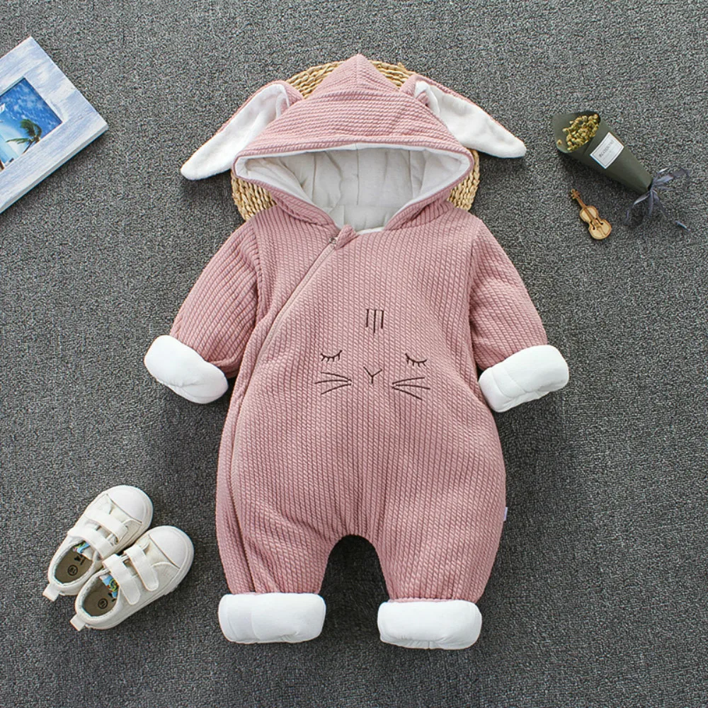 2019 Winter Cute Baby Boys Girls Clothing Kids Coat Rompers Overalls Clothes Thicken Warm Pure Cotton Outerwear Jacket