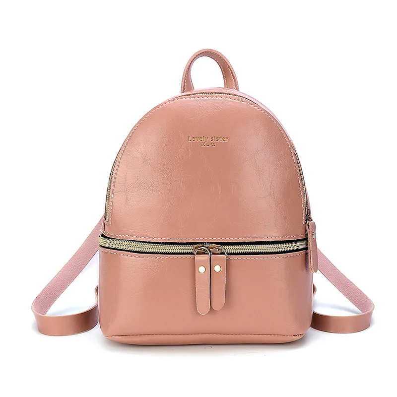 

Fashion New Pu Small Women Backpacks Korean-Style Double Zip Candy-Colored Backpack Tide Tourism Mini Shoulder Lady Bucket bag