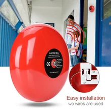 95 дБ 6 дюймов диаметр металлический Электрический круглый сигнал тревоги Колокольчик для школы дома завод безопасности красный