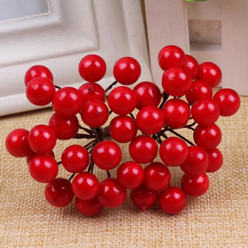 

40pcs Ornament Fruit Simulation Frosted Berries Christmas Trees DIY Accessories Happy New Year Merry Christmas Party Decor