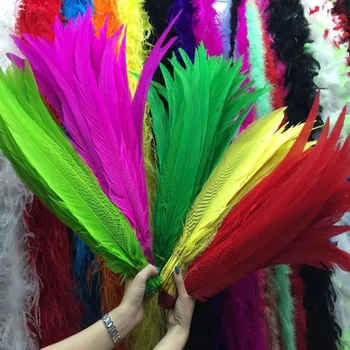 

Hot Selling 20/50/100pcs Pretty 16-18inch/40-45cm Silver Pheasant Tail Feathers Wedding/Dance recital/Party/Halloween/Home decor