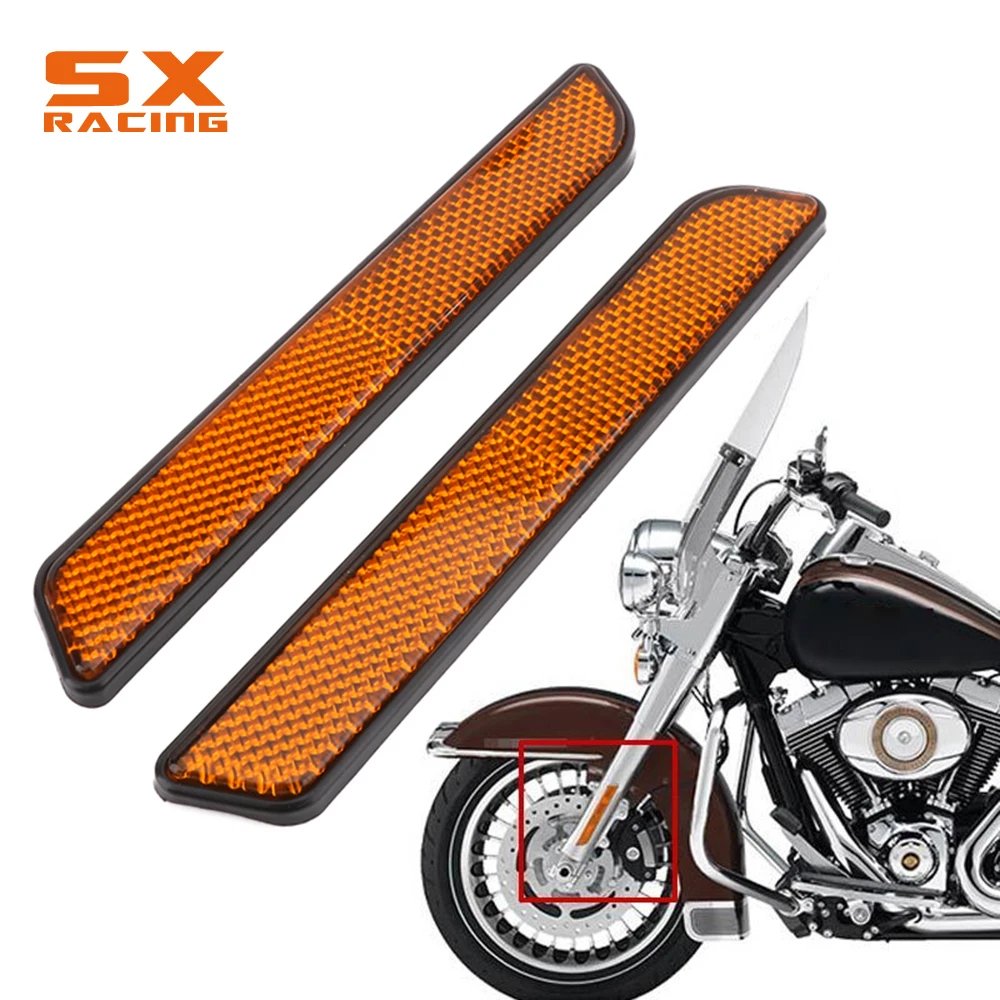 

Motorcycle 136*21MM Front Fork Reflector Lower Legs Slider Safety Warning For Harley Dyna Softail Sportster 883 1200 Fatboy