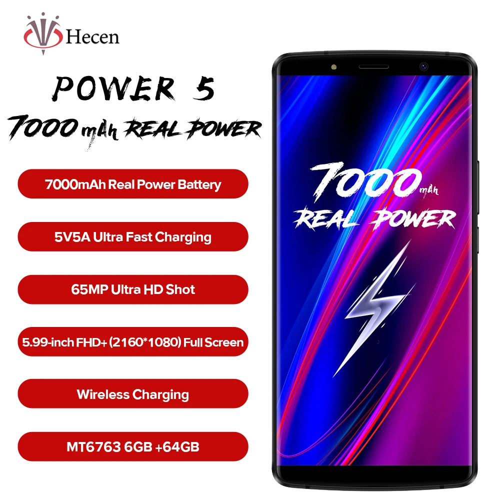 LEAGOO мощность 5 мобильный телефон 99 &quotFHD + 18:9 7000 мАч Оперативная память 6 ГБ