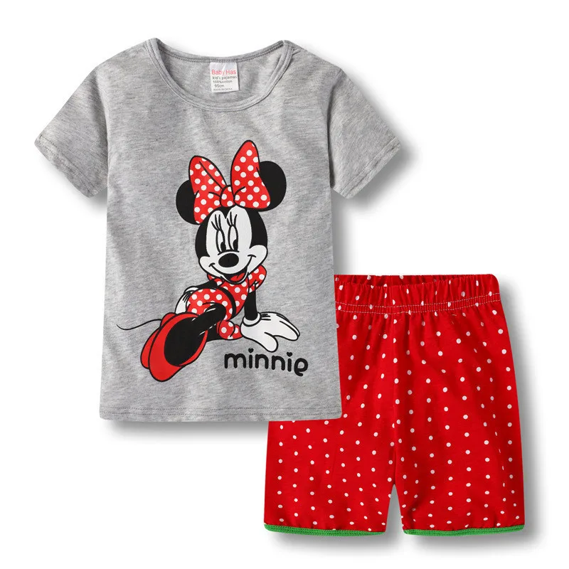 Girls Clothing Sets Summer Cute Cartoon  Baby Girls Cotton T-shirt And Shorts Suit Children Toddler Casual Clothes Set