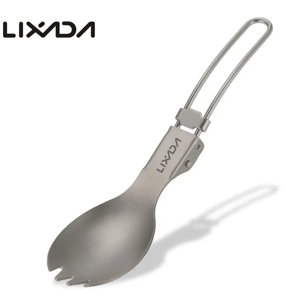 Lixada Outdoor Camping Picnic Titanium Spoon Lightweight Dinner Spork