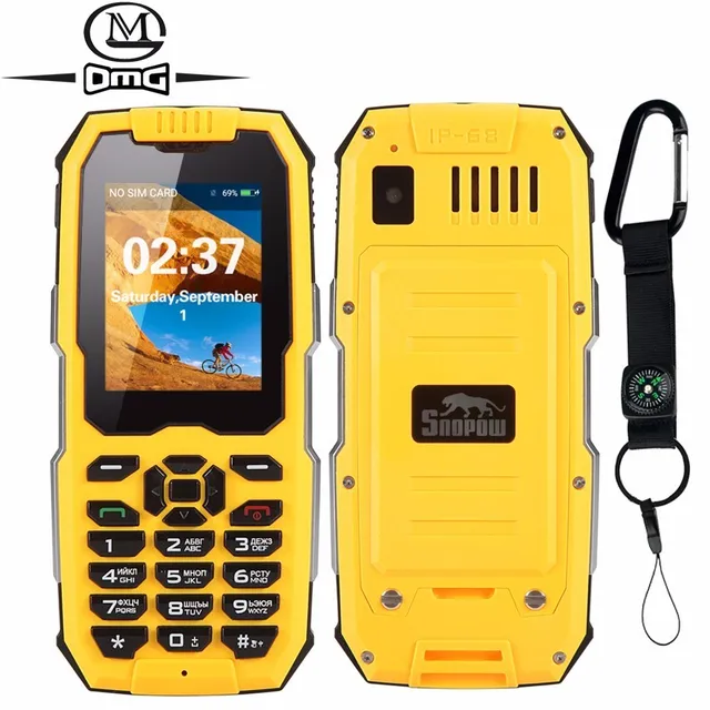 Cheap Russian keyboard IP68 Waterproof Shockproof mobile Phone 2500mAh Unlocked flashlight Telphones Dual SIM cell phones Snopow M2