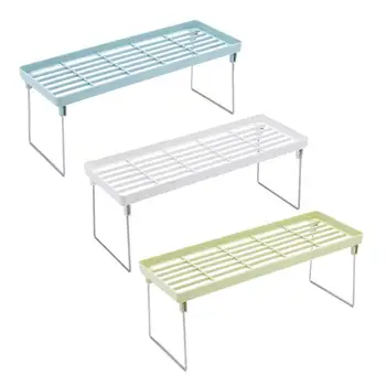 

3 pcs Desktop Storage Rack Counter and Cabinet Stackable Floor Plastic Holders Shelf for Bathroom Kitchen Living Room