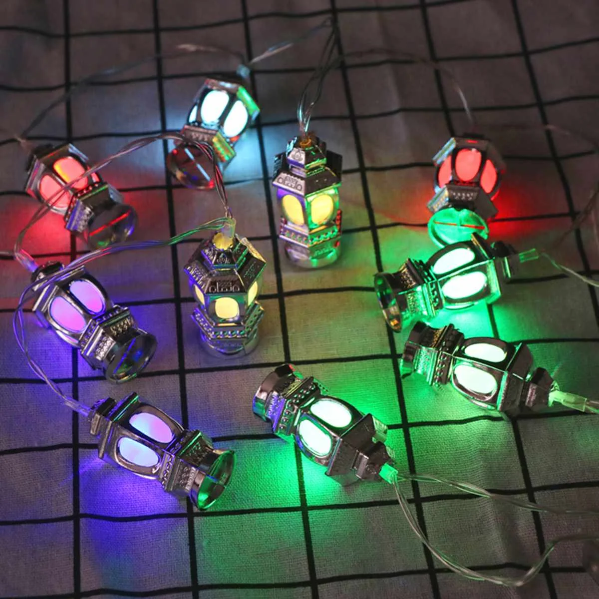 

10 PCS Eid Mubarak Festival Party Ramadan LED Night lights Multicolor String Lamp Muslim Islamic Wedding Party Decor Gifts