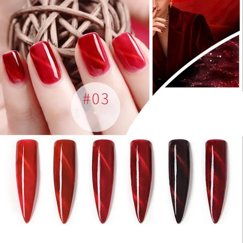 7 мл штемпелюя Краска Лак для ногтей кошачий глаз красное вино дизайна Vernis a Ongle
