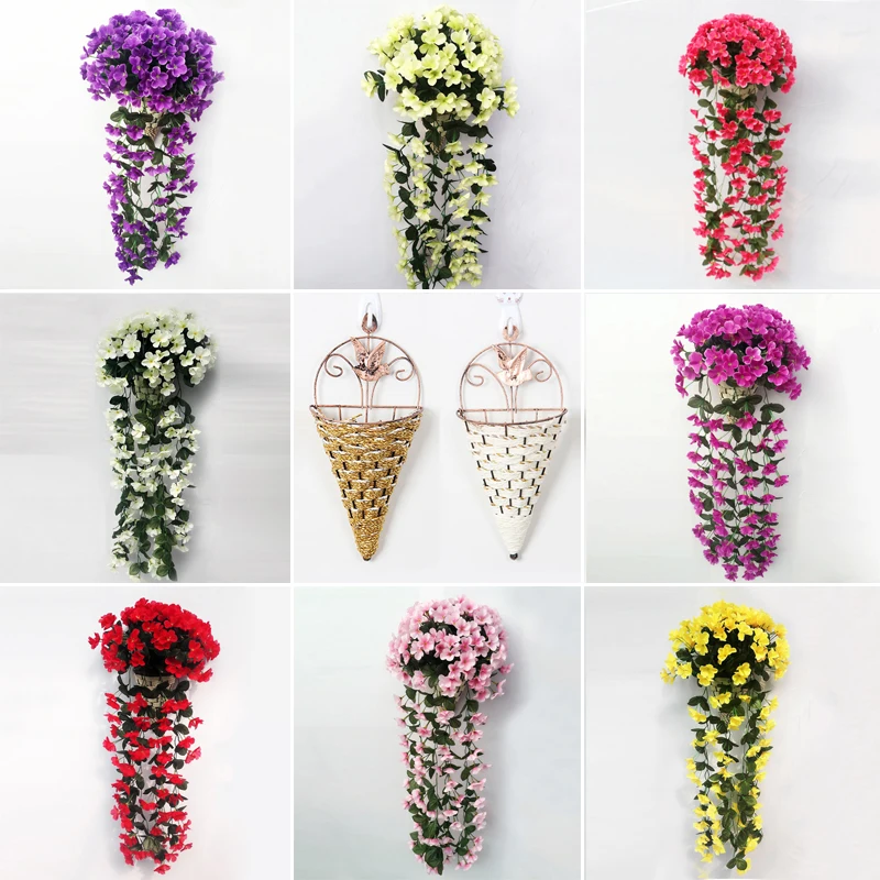Artificial Flowers Hanging Garland Balcony Plant Home Decor Artificial Violet Flowers 1pc Artificial Flowers Hanging Garland Balcony Plant Home Decor Artificial Violet Flowers 1pc