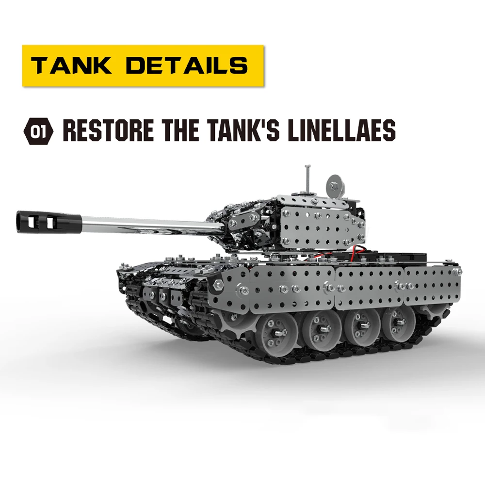 2019 RC Tank RC Battle Tank Car Building Blocks Educational Toys Stainless Steel Remote Control RC Toy Gift for Kids Boys 952pcs