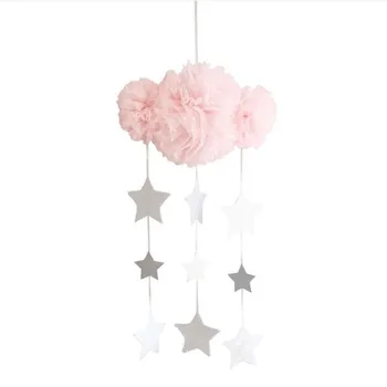

Ins Cloud Lace Pink Gray Kindergarten Hanging Crib Mobile Hanging Girl Boy Room Decoration Accessories Dream Catcher Recommend
