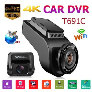 

VODOOL 4K 2160P Ultra HD Car Dash Cam DVR With 1080P Rear Camera 32G Card Dual Lens Video Recorder GPS WiFi Night Vision Dashcam