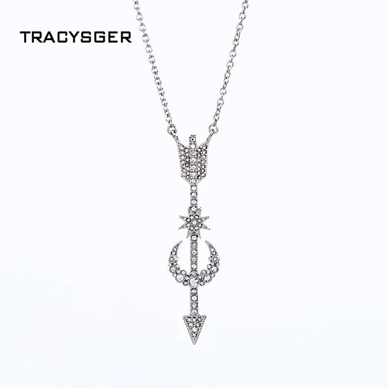 

AB-xl00435c /TRACYSGER/ retro star-moon arrow Pendant Necklace