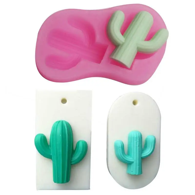 

Two-hole Cactus Tree Shape DIY Gypsum Perfume Mold Aromatherapy Wax Car Cake Tool Baking Tool Silicone Mold