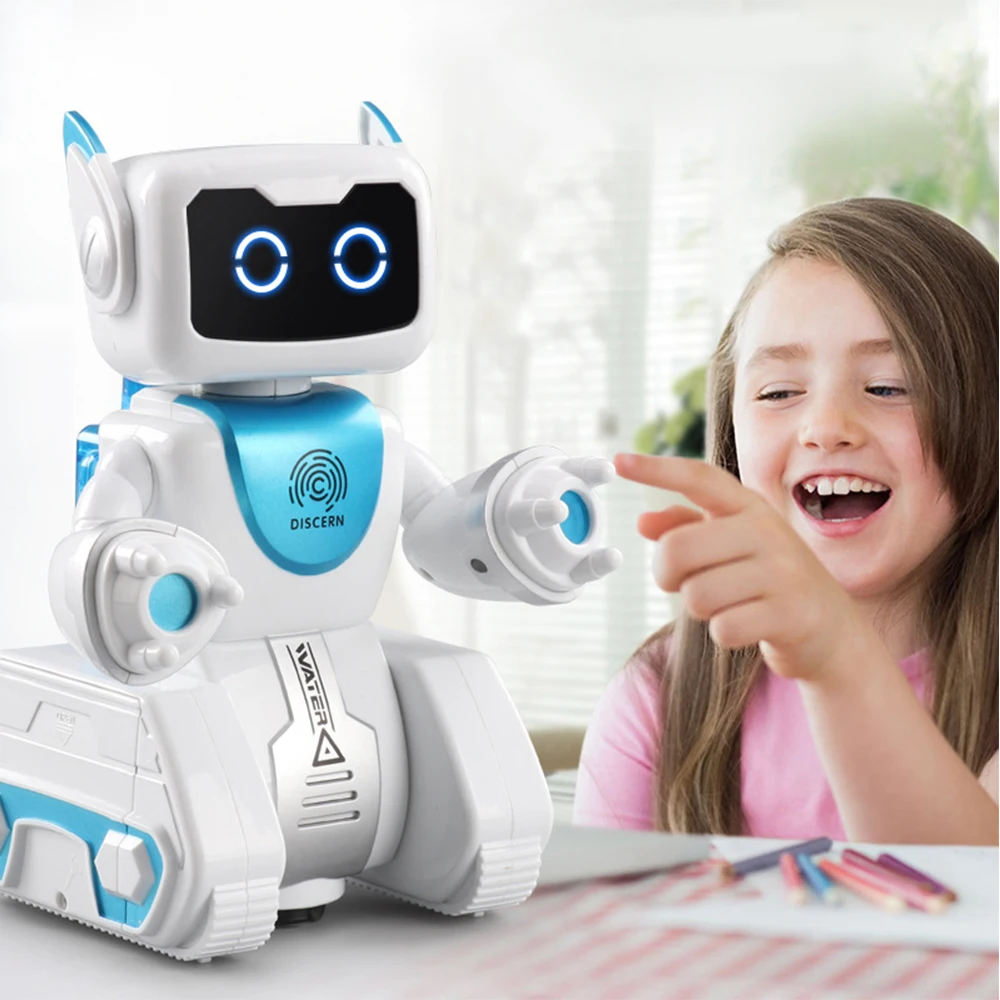 

Creative Action Toy Figure Robot Hydroelectric Hybrid Automatic Steering Remote Control Robot Birthday Gift For Children