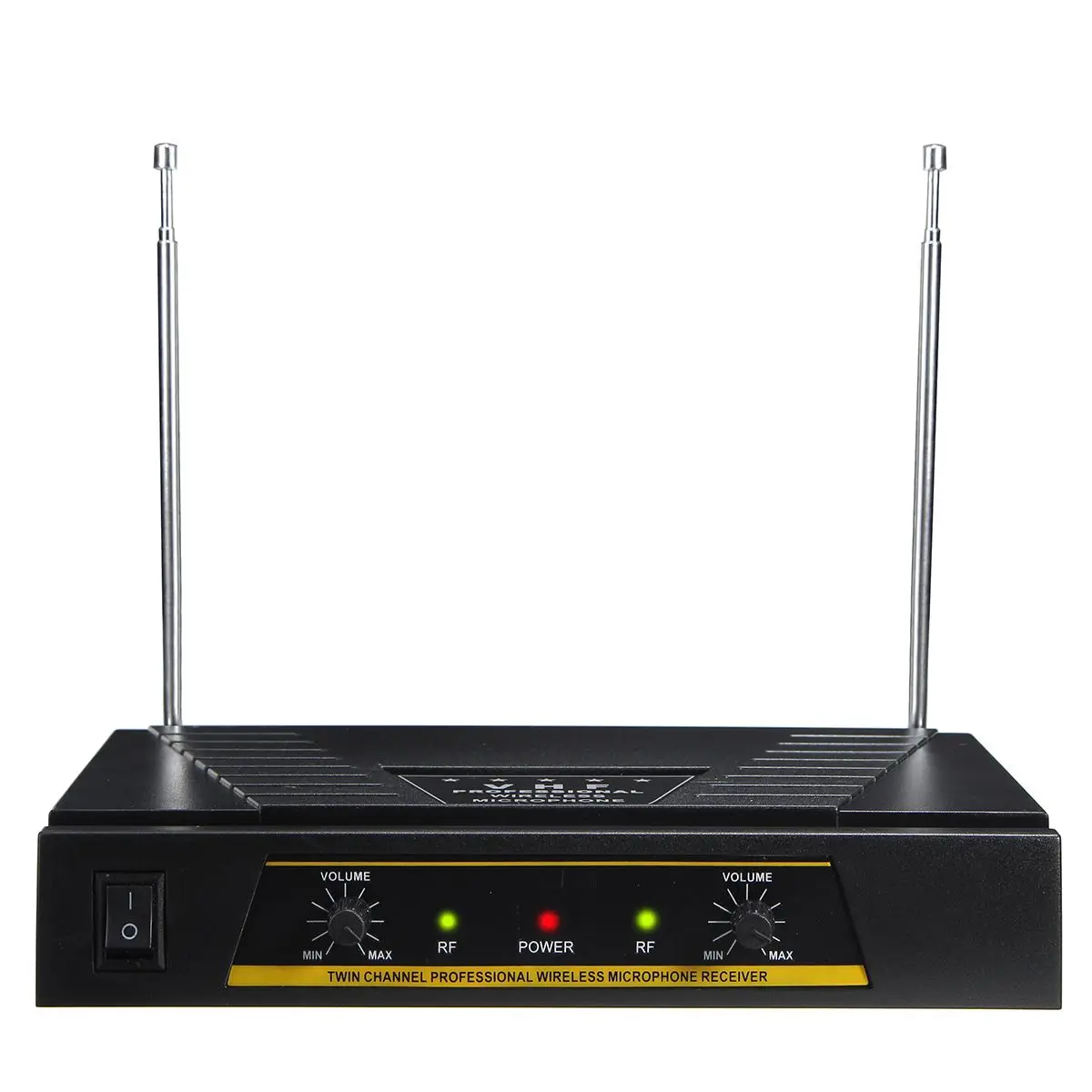 المزدوج يده VHF ميكروفونات لاسلكية الديناميكي + استقبال نظام كاريوكي KTV حزب العروض خطاب المؤتمر