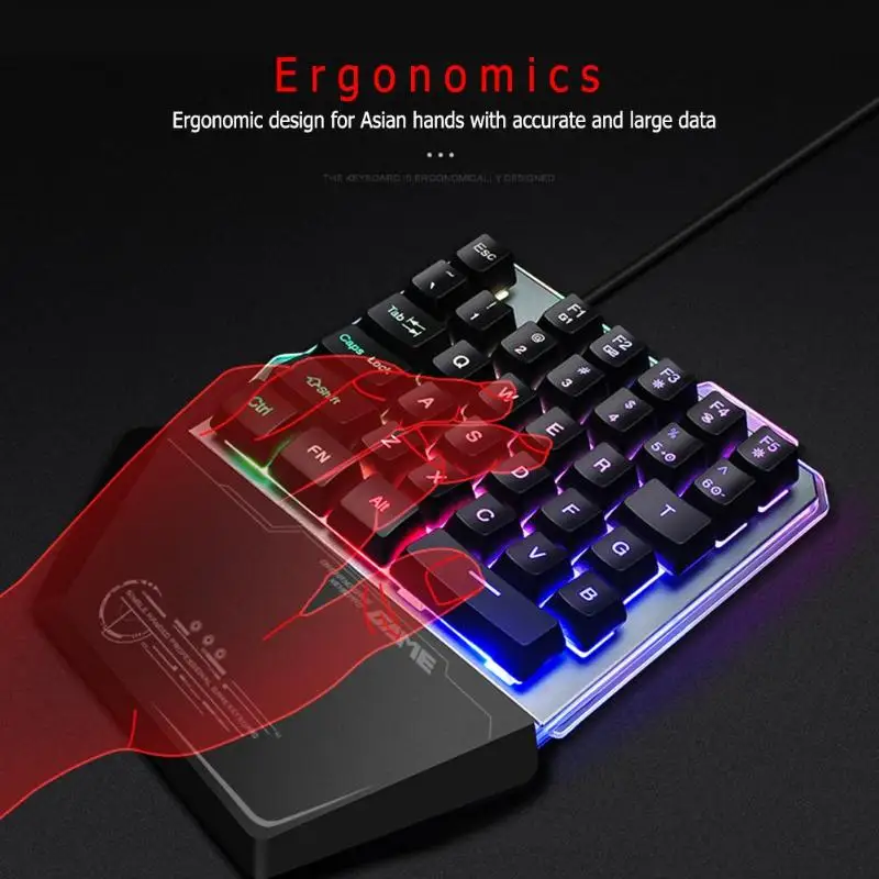  G40 One Hand USB Professional Wired 35 Keys Gaming Keypad RGB LED Backlight Keyboard for PUBG PC Co