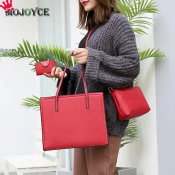 

2018 3pcs/set Women Totes Purse Leather Shoulder Handbags Ladies Crossbody Bag Bolsa Feminina Bolsos Mujer