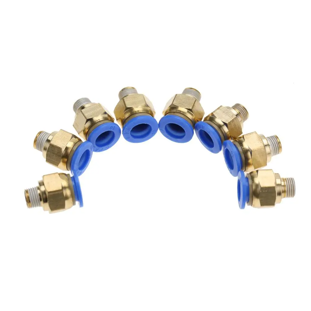 

10mm Air Pipe Connector Pneumatic Quick Fittings Male Thread Straight Push In Connectors 2019 new style fashion hot